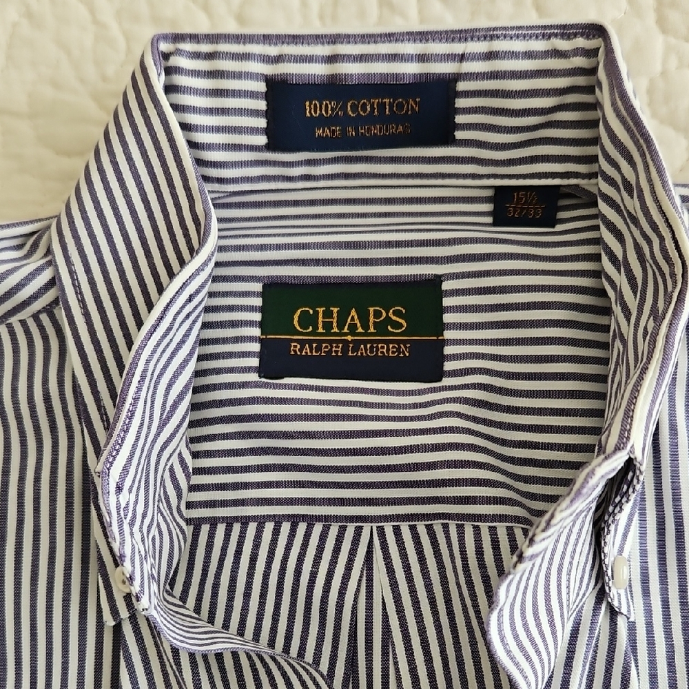Chaps Ralph Lauren Button Shirt 15 1/2 32/33 Vintage